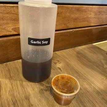 Tasty Pot - Garlic soy sauce on table, they give you a spicy bean sauce as well as chili oil (upon request) - Taiwanese Near Me - Newark, California Tasty Pot - Garlic soy sauce on table, they give you a spicy bean sauce as well as chili oil (upon request) - Taiwanese Near Me - Newark, California