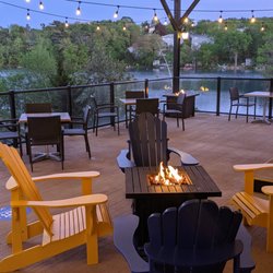 Lakeside Bar & Grill - Lakeside Bar & Grill Seasonal Patio with space heaters.