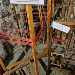 Friends of the Octagon House - In the basement, a yarn swift. Everything is labeled