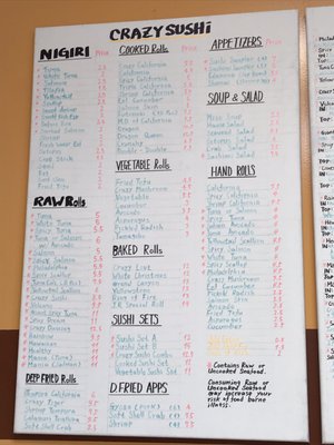 Menu photo 1 Crazy Sushi Madison Heights, MI