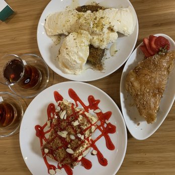 Bodrum Mediterranean Kitchen - Baklava Kadayif Toasted Almond Cream Cake - Salad Near Me - Jacksonville, Florida