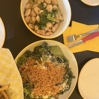 Daytrip Counter - Caesar salad and brothy gigante beans - Chicken Shop Near Me - Oakland, California