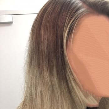 Treo Salon - After second visit, asked her (nicely) to break it up and make it look more graduated - this is what I got after a 20 minute salon visit! - Hair Salons Near Me - Edwardsville, Illinois