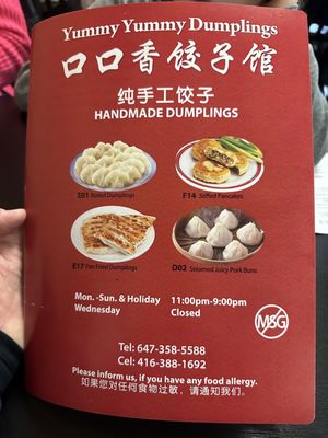 Menu photo 8 Yummy Yummy Dumplings Toronto, ON Menu photo 8 Yummy Yummy Dumplings Toronto, ON