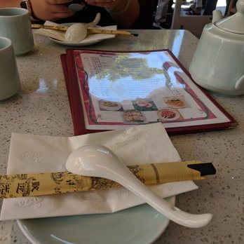 Old Town Shanghai - Table setup with complimentary hot tea - Shanghainese Near Me - Sunnyvale, California Old Town Shanghai - Table setup with complimentary hot tea - Shanghainese Near Me - Sunnyvale, California