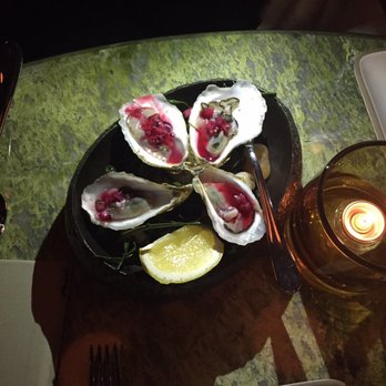Westlight - Oysters with hibiscus mignonette. - Tapas/Small Plates Near Me - Brooklyn, New York