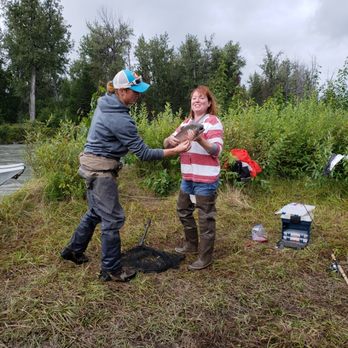Phantom Tri-River Charters - Dawson & Sara and the first catch of the day - Fishing Near Me - Talkeetna, Alaska