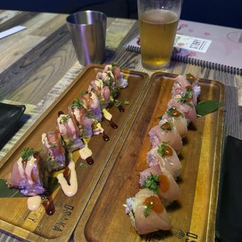 Osaka Story - Black Mamba Roll and Albacore Surprise Roll - Sushi Bars Near Me - Long Beach, California Osaka Story - Black Mamba Roll and Albacore Surprise Roll - Sushi Bars Near Me - Long Beach, California