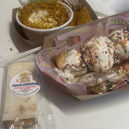Elote Loco, Milk pops / Paletas de Leche, Churro split Elote Loco, Milk pops / Paletas de Leche, Churro split