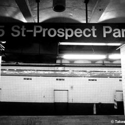 MTA - 15th Street - Prospect Park - 15th Street - Prospect Park subway station (Brooklyn, NY). F & G lines. Dr. Takeshi Yamada and Seara (Coney Island sea rabbit)
