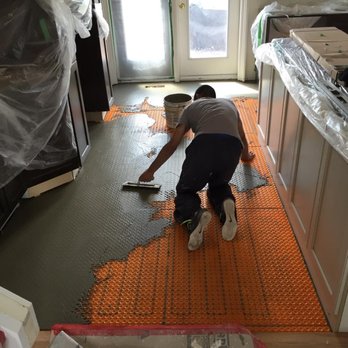 Tile Experts - Ditra heat membrane and coil installed and now to the next stage - General Contractors Near Me - Edmonton, Alberta Tile Experts - Ditra heat membrane and coil installed and now to the next stage - General Contractors Near Me - Edmonton, Alberta