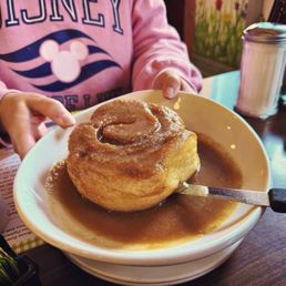 Look at the size of that caramel roll...and it's swimming in sauce!