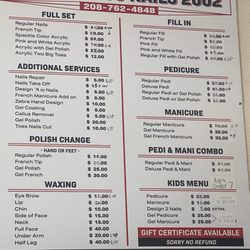 Nails 2002 - Price list 09/2024
