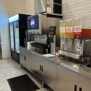 East Bay Buffet - Drinks area (ice cream freezer is to the right of those cups) - Buffets Near Me - Dublin, California