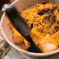 Cupbop - Korean BBQ in a Cup - Combo Bop Doochi and B beef (tofu and BBQ beef)