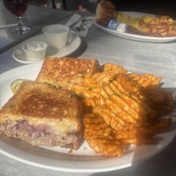 From Scratch Restaurant - Patty Melt. Swiss cheese option and seasoned fries - Breakfast & Brunch Near Me - Carmel, California
