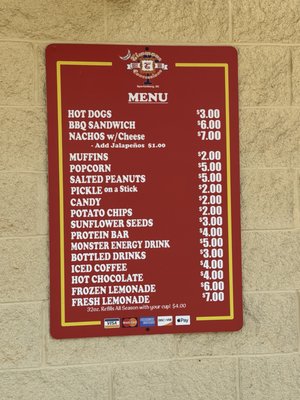 Menu photo 2 Chesnee Park Concession Chesnee, SC