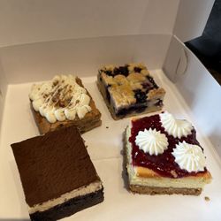 Lagerhaus Bakery - Tiramisu brownie, Raspberry cheesecake, German apple cake, and Blueberry bar!