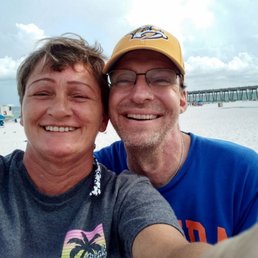 Our Anniversary photo on Pensacola Beach, FL