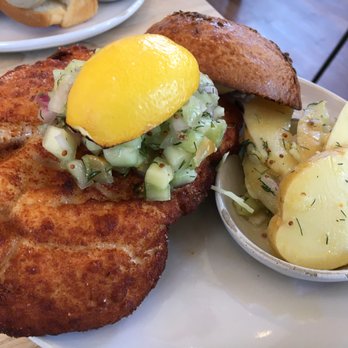 Wursthall - the giant chicken schnitzel sandwich - German Near Me - San Mateo, California