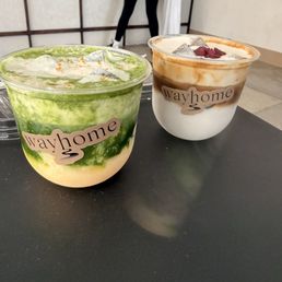Creamsicle matcha and sweet potato latte