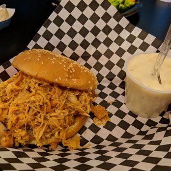 Texas Pit Bar-B-Que - Pulled chicken and side of mashed potatoes and gravy (lunch special) - Barbeque Near Me - Lake Forest, California Texas Pit Bar-B-Que - Pulled chicken and side of mashed potatoes and gravy (lunch special) - Barbeque Near Me - Lake Forest, California