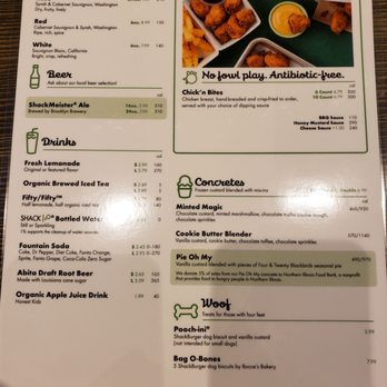 Shake Shack Oak Brook - Menu: back side - Fast Food Near Me - Oak Brook, Illinois Shake Shack Oak Brook - Menu: back side - Fast Food Near Me - Oak Brook, Illinois