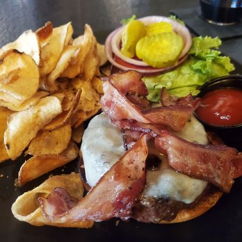 Riverhouse - Bacon Swiss Burger - New American Near Me - Taunton, Massachusetts