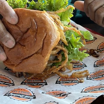 Bad Daddy's Burger Bar - FRIED onions not grilled - Burgers Near Me - Decatur, Georgia Bad Daddy's Burger Bar - FRIED onions not grilled - Burgers Near Me - Decatur, Georgia