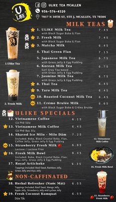 Menu photo 3 MÊ TEA McAllen McAllen, TX