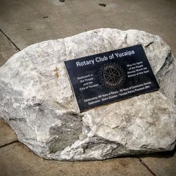 Rotary Club of Yucaipa,California 50th anniversary overlook plaza stone
