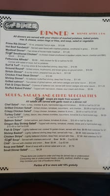 Menu photo 7 Terry's Diner Eugene, OR