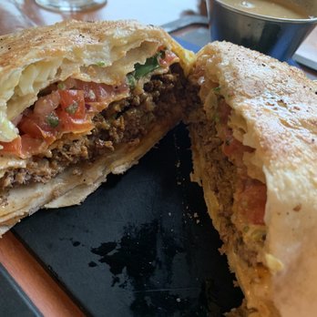 The Burger Social - Loco Crunch Burger cut open - Bars Near Me - Wheaton, Illinois The Burger Social - Loco Crunch Burger cut open - Bars Near Me - Wheaton, Illinois
