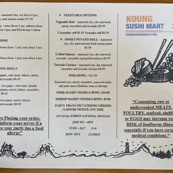 Koung Sushi Mart - 2024 Menu