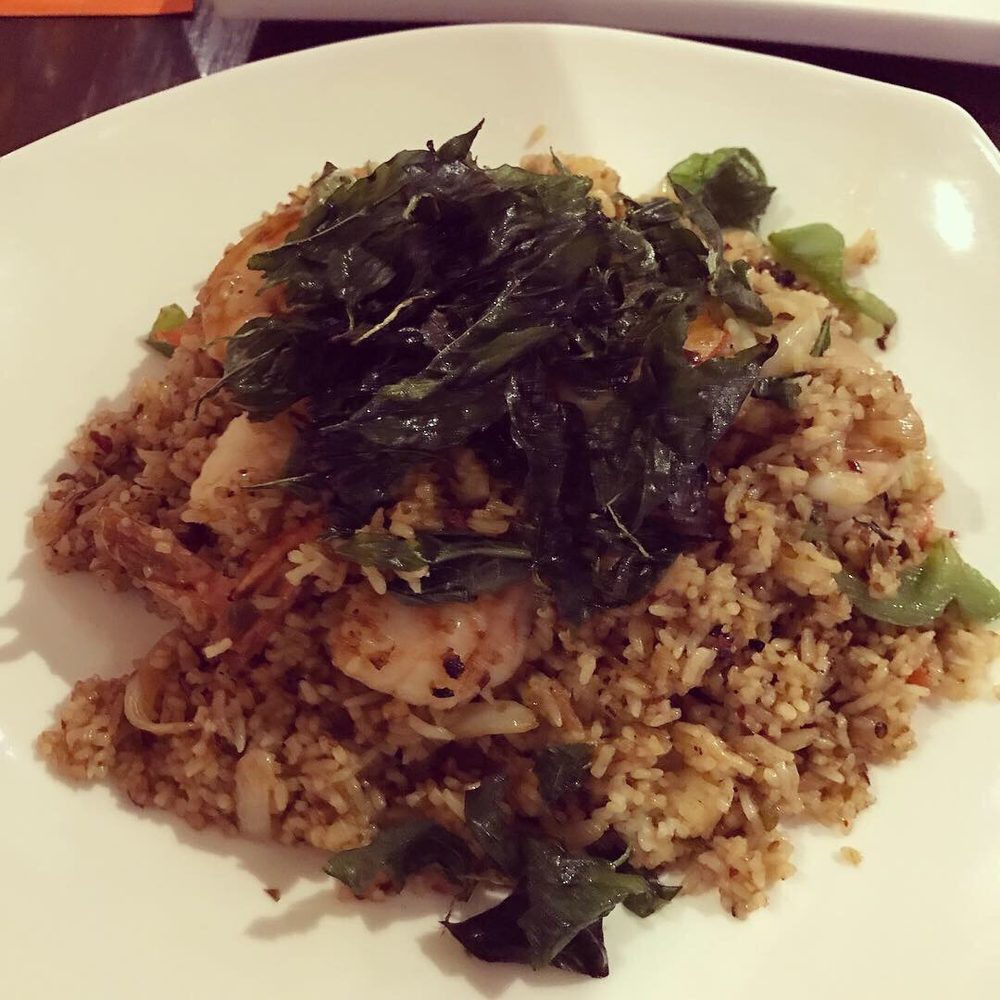 Excellent Kow Pad Ka Prao. Think Drunken Rice.
