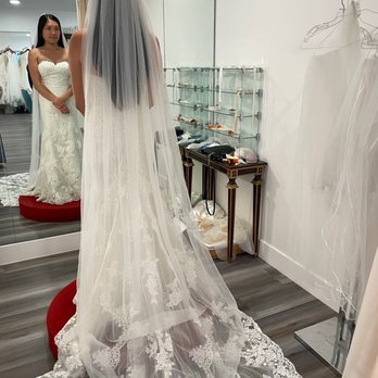 Beautiful Day Wedding - The veil that I brought in (less transparent so the seamstress pointed out it hides the design of the train) - Bridal Near Me - Los Angeles, California