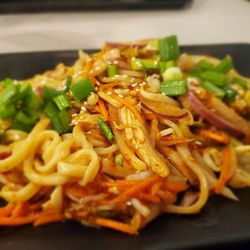 Carly's Healthy Cuisine - Chicken stir fry with hand pulled noodles!