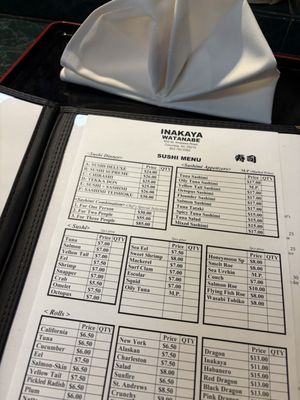 Menu photo 1 Inakaya Watanabe Columbia, SC