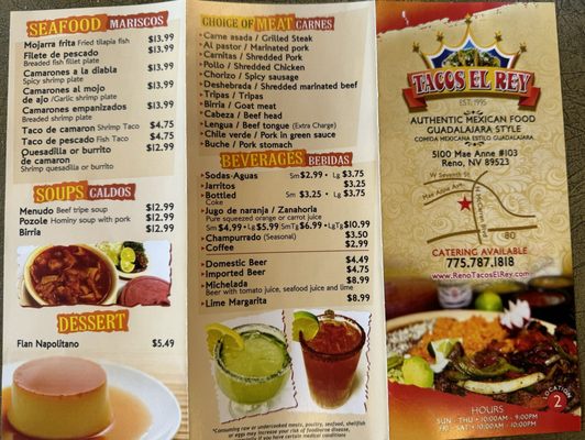 Menu photo 6 Tacos el Rey Reno, NV