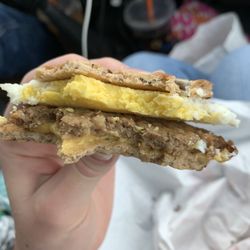 Dunkin' - This is a photo of the 3rd time they messed up my power breakfast sandwich. Supposed to have egg whites with veggies.