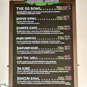Banzai Bowls - Acai Bowl Menu 5/25/24 - Juice Bars & Smoothies Near Me - San Clemente, California Banzai Bowls - Acai Bowl Menu 5/25/24 - Juice Bars & Smoothies Near Me - San Clemente, California