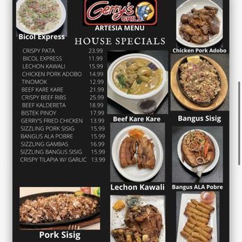 Gerry's Grill - menu - Filipino Near Me - Artesia, California Gerry's Grill - menu - Filipino Near Me - Artesia, California