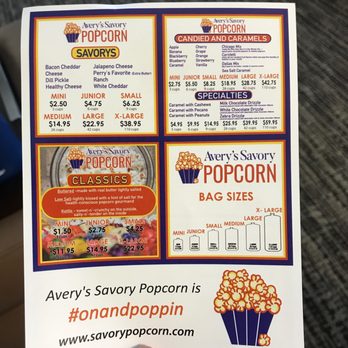 Avery's Savory Popcorn - flavors, sizes, and prices - Popcorn Shops Near Me - Dallas, Texas Avery's Savory Popcorn - flavors, sizes, and prices - Popcorn Shops Near Me - Dallas, Texas