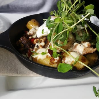 Skillet - Pork belly & potato hash - New American Near Me - Columbus, Ohio Skillet - Pork belly & potato hash - New American Near Me - Columbus, Ohio