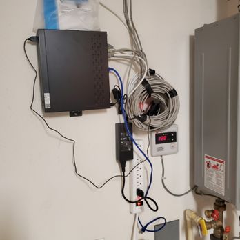 In The Sky - Basic install of Costco camera kit with wall mounted DVR at garage. - Security Systems Near Me In The Sky - Basic install of Costco camera kit with wall mounted DVR at garage. - Security Systems Near Me