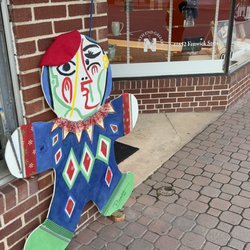North End Gallery - Picasso-esque Gingerbread man welcomes Holiday Shoppers to the gallery.