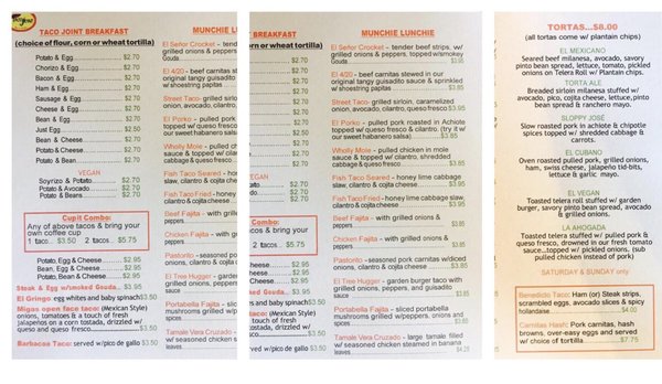 Menu photo 5 Taco Joint Austin, TX