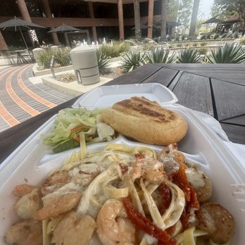 Le Café - Daily special on 7/11- fettuccine Alfredo side salad and bread $12 - New American Near Me - Costa Mesa, California