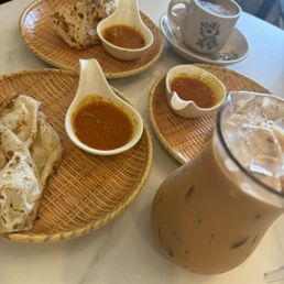 Roti and coffee milk tea Roti and coffee milk tea