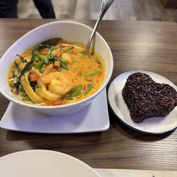 Thai Thai Restaurant - Panang Curry with combination seafood; including shrimp, white fish, mussels, and squid. - Thai Near Me - Vista, California Thai Thai Restaurant - Panang Curry with combination seafood; including shrimp, white fish, mussels, and squid. - Thai Near Me - Vista, California
